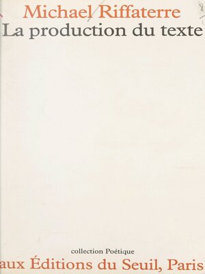 cover image of La production du texte